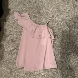 Lily White Lavender Ruffle Blouse